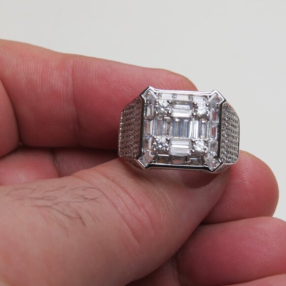 *925 Sterling Silver Diamond Men's Ring